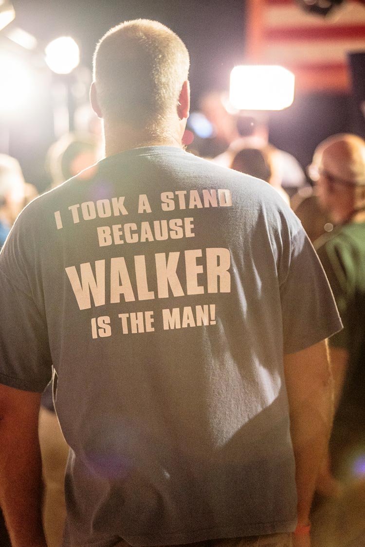 “There is no greater friend, or greater enemy than the United States of America,” Walker told his audience during a climax of his speech, talking about a need for tough foreign policy. The crowd responded by chanting “USA USA USA! USA USA USA!”