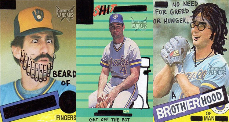 The 50 most recent Milwaukee Brewers cards on Baseball Card Vandals, ranked