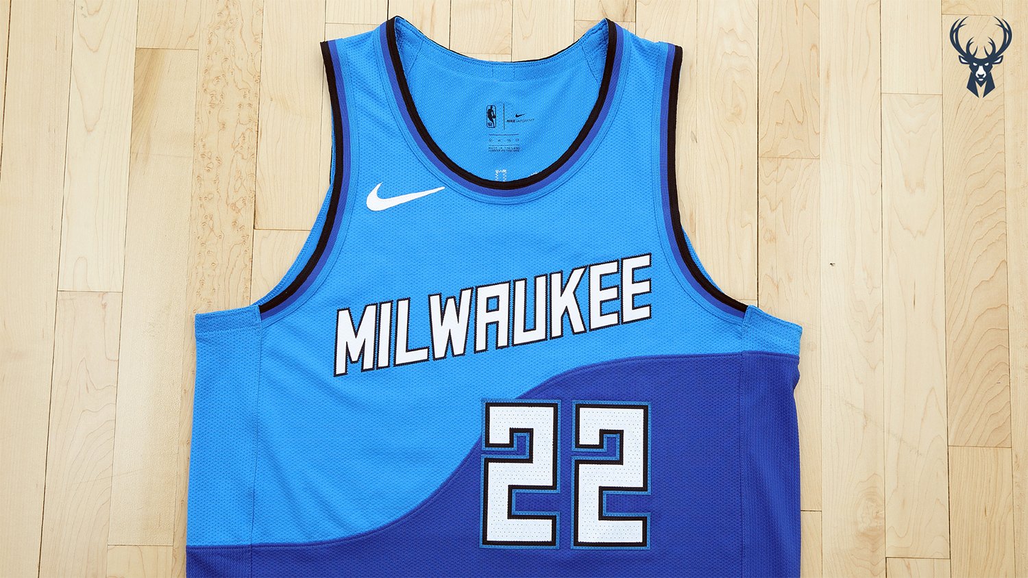 Here's the 202021 Milwaukee Bucks City Edition uniform, which is Great Lakes Blue