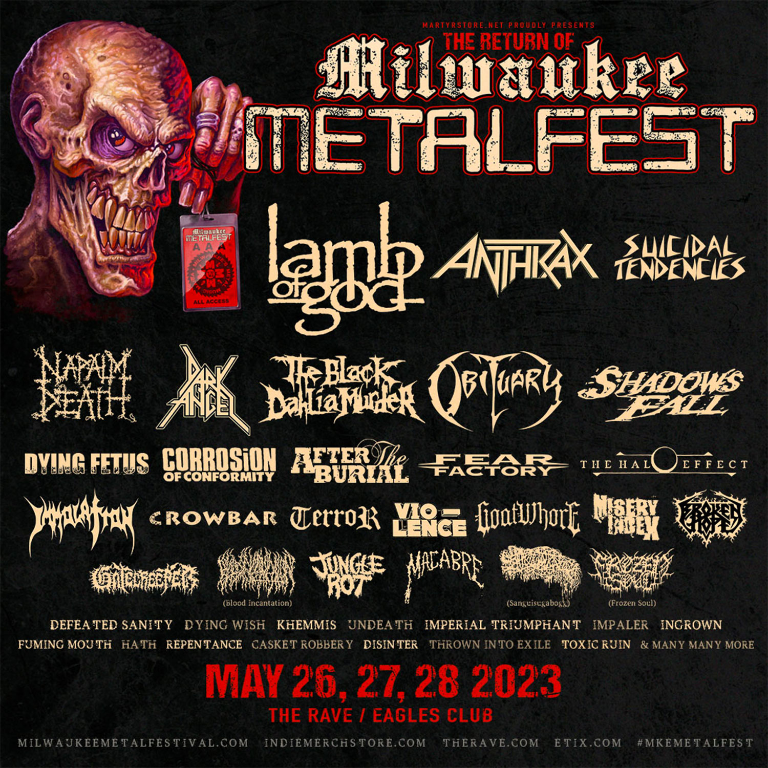 Here’s the lineup for the glorious return of Milwaukee Metal Fest, May