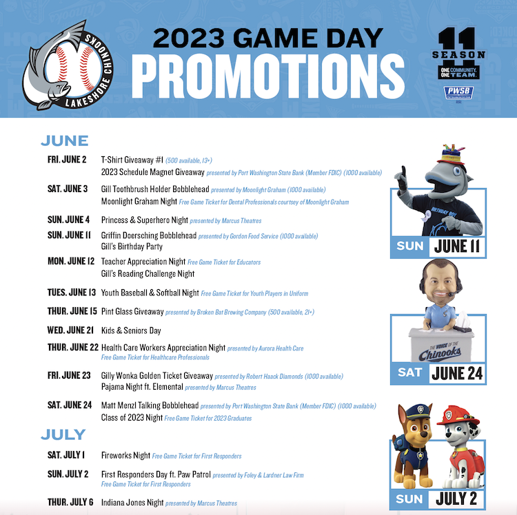 Pro wrestlers, 'Paw Patrol' and bobbleheads Your 2023 Lakeshore