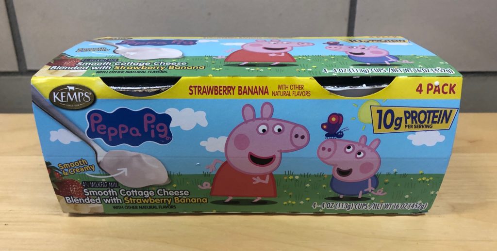 Peppa Pig Strawberry Banana Smooth Cottage Cheese 4-pack - Kemps