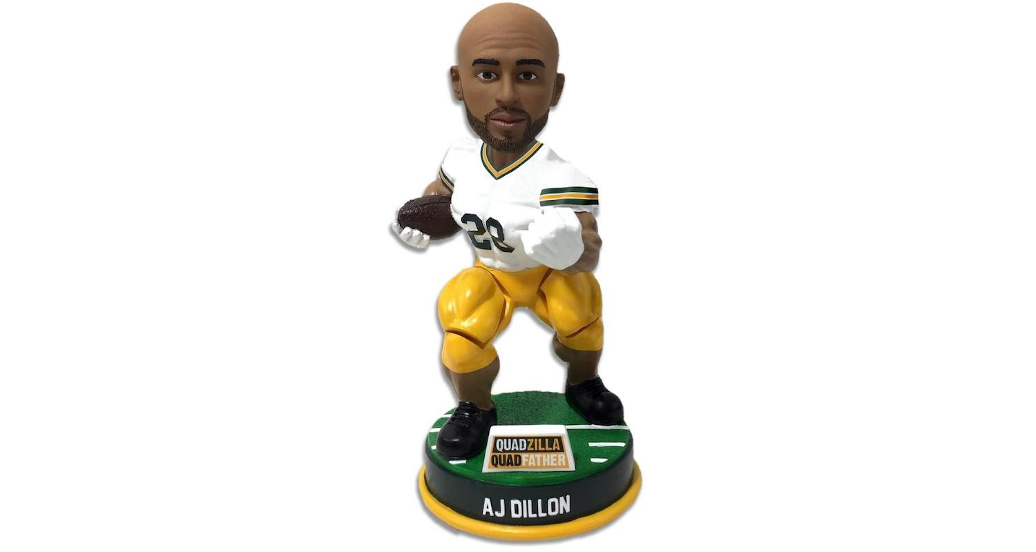 Bobbling quads': National Bobblehead Hall of Fame releases limited-edition  AJ Dillon bobblehead