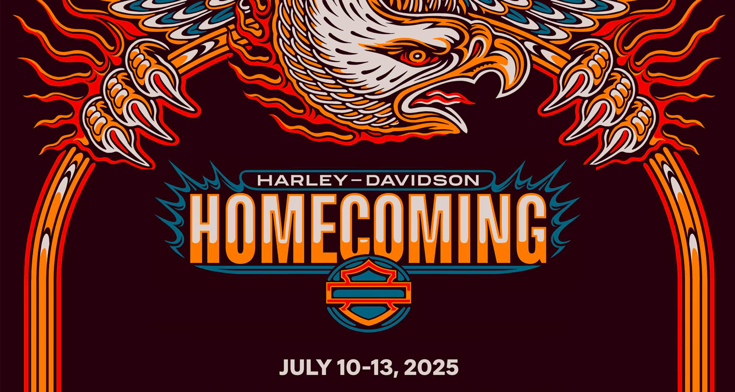 Here’s a poster of who’s playing the 2025 Harley-Davidson Homecoming