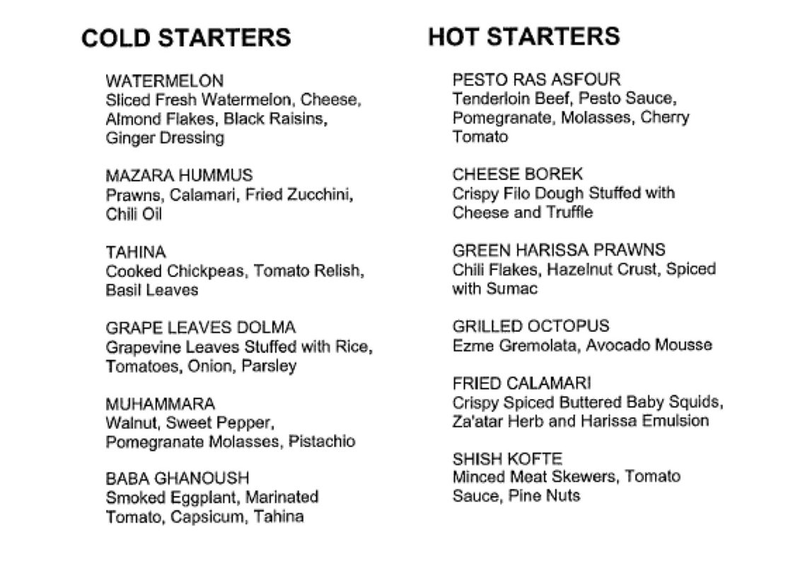 Eya Example Menu Here are more details on āya, an upscale Mediterranean restaurant ...