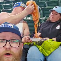 Watch hungry Brewers fans test AmFam Field’s carry-in spaghetti policy