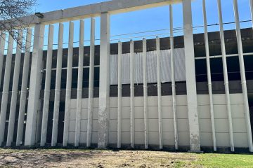 The melted Marcus Center snow pile