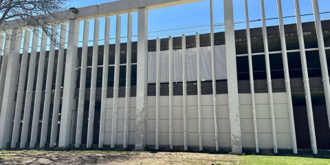 The melted Marcus Center snow pile