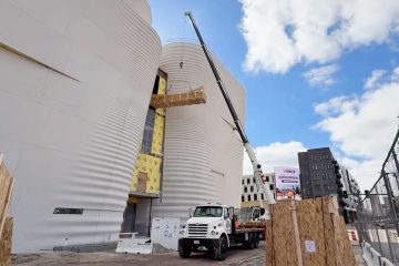 An exhibit being moved into Milwaukee's new museum