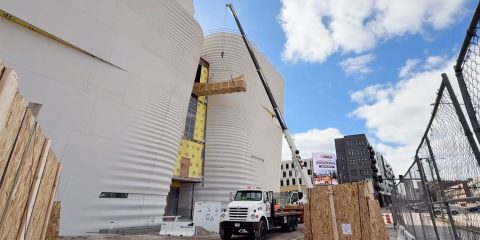 An exhibit being moved into Milwaukee's new museum