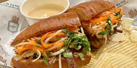 Cambodian Hot Beef sandwich at Num Pang in 3rd St. Market Hall