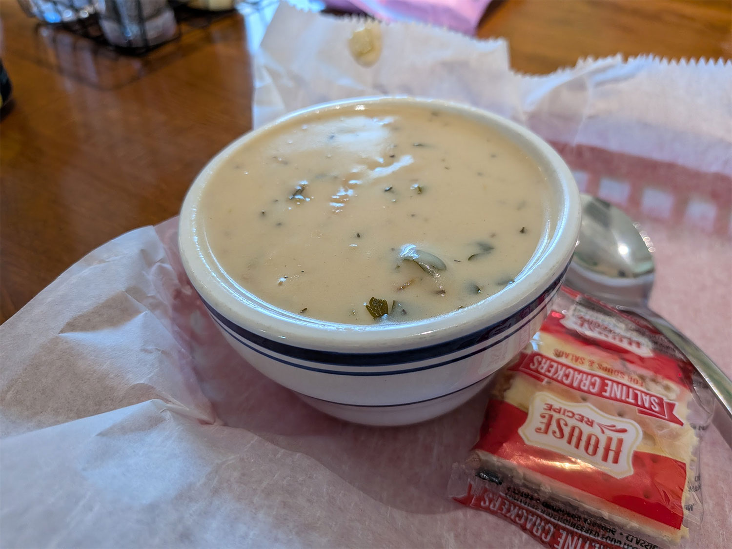 A cup of clam chowder at Hooligan's bar on Milwaukee's East Side