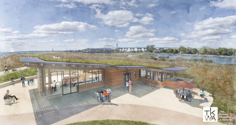 Rendering of the Lakeshore State Park visitor and education center