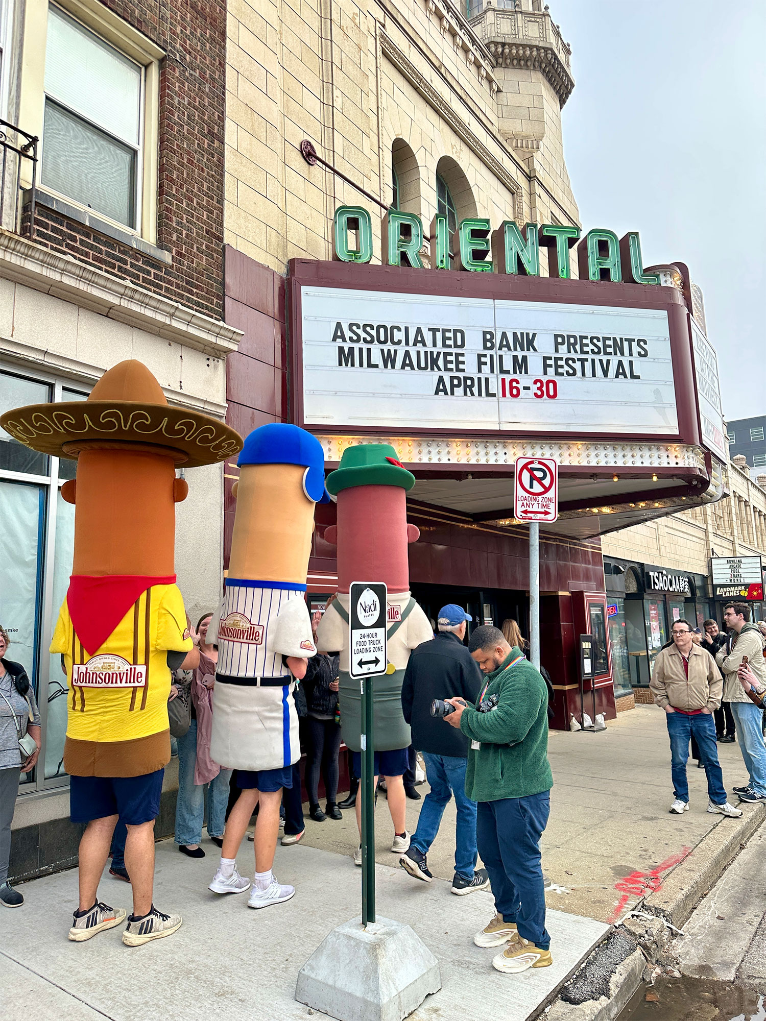 The Famous Racing Sausages lining up for the Opening Night of the 2026 Milwaukee Film Festival
