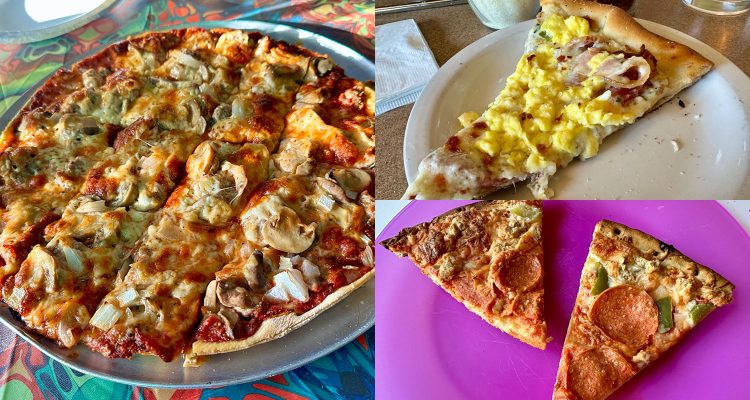 Pizza from Vinchi's Pizza, Lisa's Pizza, and Palermo's