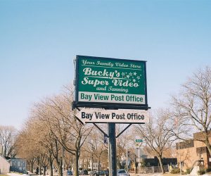 Sign for Bucky's Super Video in the 2000s