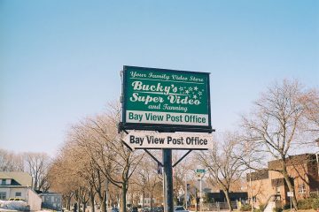 Sign for Bucky's Super Video in the 2000s