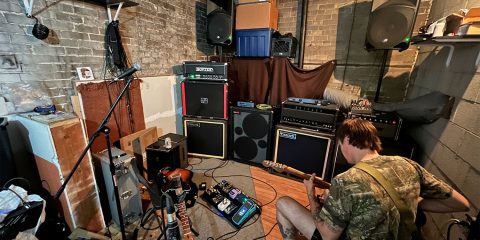 A band practice space at The Ring in Milwaukee, Wisconsin