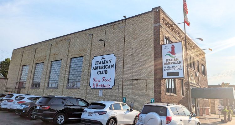 Exterior of Italian American Club in Kenosha, Wisconsin